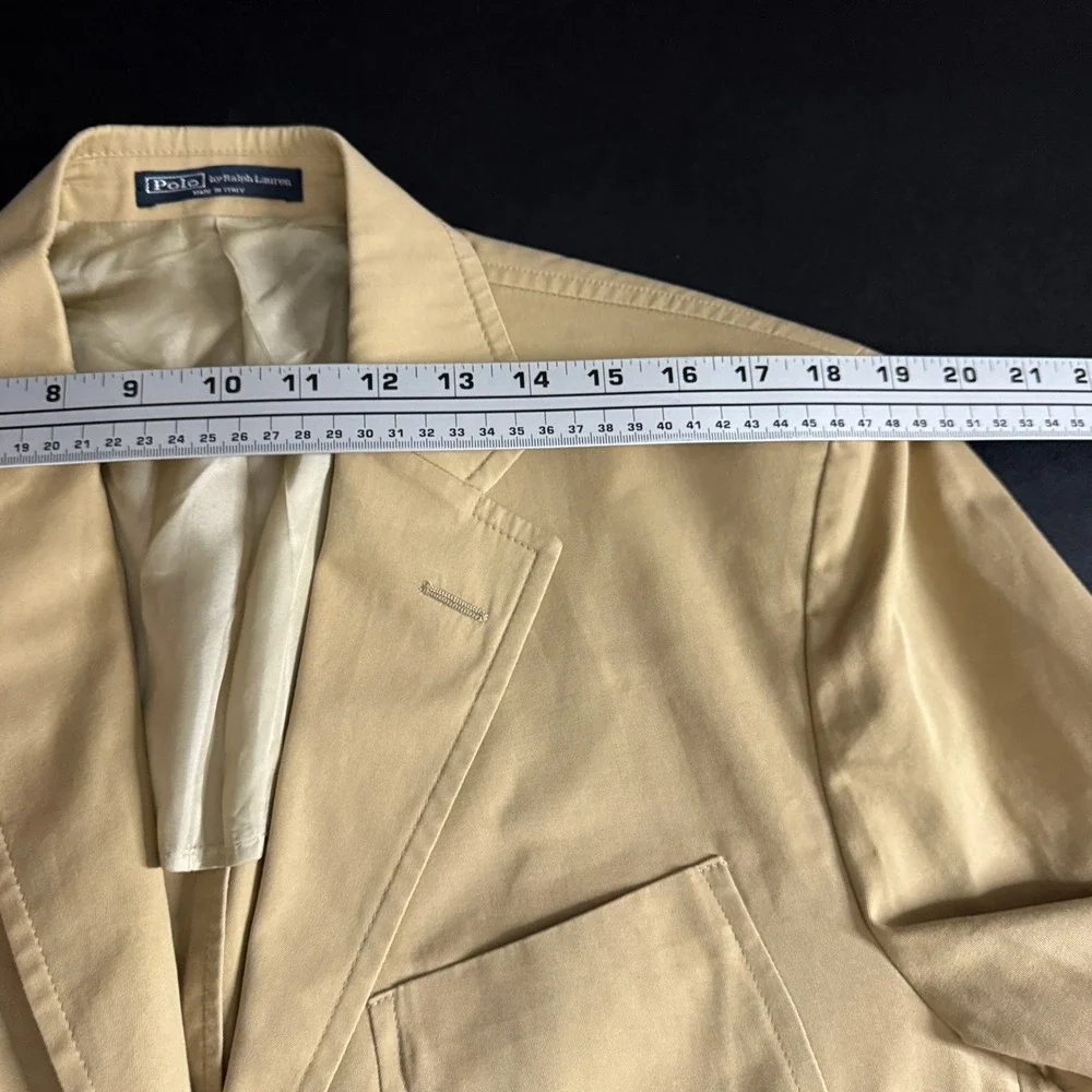 Polo Ralph Lauren‎ Made In Italy Tan Cotton Two Button Sport Coat Blazer 42R - Picture 10 of 10